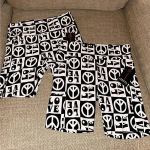 NWT 2 PAIR bundle lot love and peace shorts girls size 7-9 medium